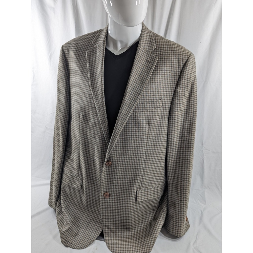 Ralph Lauren Blazer Sport Jacket Coat Silk Wool Linen Blend 44L‎ Tight Plaid EUC
